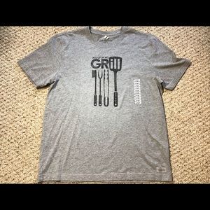 NWT Mens Life Is Good All Up In My Grill Crusher Tee Gray Large